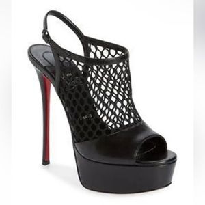 Christian Louboutin Plougesta Alta 150 Fishnet Heels Pumps Shoes Sandals $1245